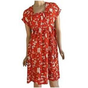 DIANE VON FURSTENBERG Silk Relaxed Fit Side Ties Yana Ocean Liner Dress 4